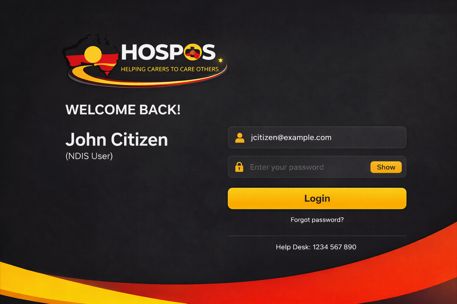 HOSPOS Login Screen
